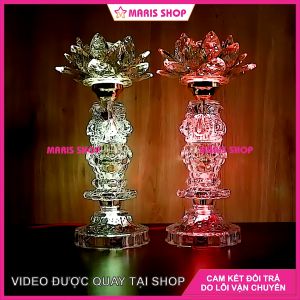 [Giá một cặp] Đèn thờ PHA LÊ NGUYÊN KHỐI CAO 34cm Loại Lớn Cao Cấp LED đổi màu tiết kiệm điện [MRHT65]