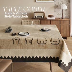 MEIFANJU | Vintage Waterproof Oil-Resistant Heat-Resistant Easy-Clean Elegant Retro Tablecloth