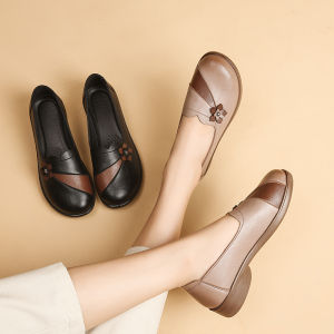 Sepatu Flat Shoes Wanita Kulit, Sepatu Slip On Terbaru, dan Sepatu Kantor Nyaman Bernapas