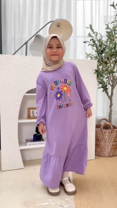 Hooneybee Husna - Gamis Anak Perempuan - [ Size 2-10 Th] Baju Muslim Cewek