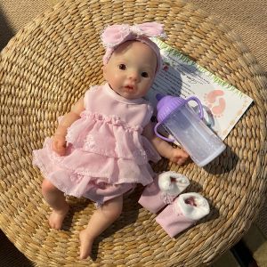 ตุ๊กตาซิลิโคนเหมือนจริง ขนาด 10 นิ้ว 1 ตัว ปากเปิด กันน้ำ ทาสีนุ่มเหมือนทารกแรกเกิด ของเล่นเด็กผู้หญิงสำหรับนักสะสม