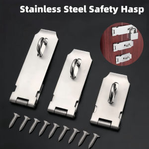 4pc Stainless Steel Locking Hasp Latches-Safety Padlock Door Latch Lock Hasp for Door Drawer Locking