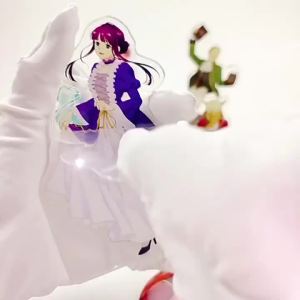 Bandai | Frieren Beyond Journeys End Anime Merchandise Acrylic Stand Double Flash Badge Transparent Card Keychain Collectible Gift Hot
