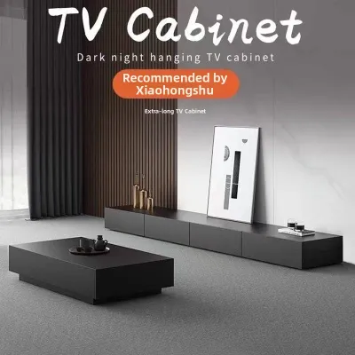 Minimalist Italian Black Wooden TV Cabinet