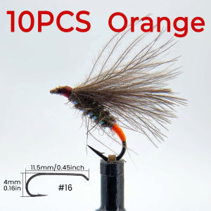 ICERIO 10PCS #16 CDC Emerger Dry Flies UV Reactive Floating Barbed Hook Trout Grayling Artificial Fishing Lures