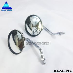 ASMARALOKA - Spion Retro Model Bulat Crome Motor Honda Tangkai Pendek Drat 14