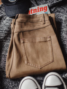 MADEN | American Vintage Khaki Straight Fit Mens Denim Trousers