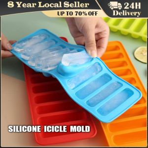 8 Holes Long Strip Finger Silicone Finger Shape Tray Freeze Mould Pudding Jelly Biscuit Chocolate Mold Cookies Maker Fondant Cake Tools Hot Sale