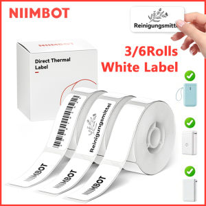 Niimbot White Label 1/3/6Rolls Adhesive Label Waterproof Anti-Oil Paper For D11/D101/D110 Mini Portable Printer For Home Office