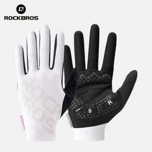 RockBros | ROCKBROS Cycling Long Finger Gloves Spring Autumn Breathable Non-slip Gloves 3D printing Palm Pad Double Shock Absorption Gloves