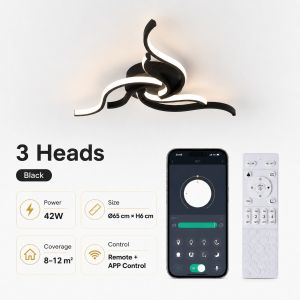 LED Ceiling Light Modern Nordic Lamp 110V 220V APP Remote Control 3 Colors Dimmable