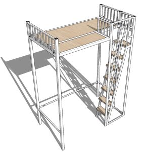 Loft bed customize for higer ceiling condo