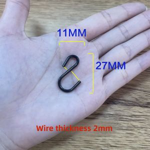 Black Iron S-Hook Mini Kitchen Dormitory Curtain Hook Desk Bag Special Hook Bed Curtain Mini Hook Storage Organization