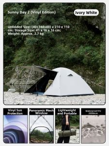Mobi Garden | Rainproof Reinforced Windproof Black Coating Sun Protection Portable Folding Tent