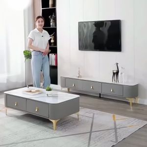 Bàn trà sofa phòng khách sang trọng chất liệu gỗ MDF phủ min đá - GM168