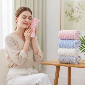 4 Pcs Soft Coral Fleece Towel Set Highly Absorbent Quick Dry Hanging Towels for Bathroom Kitchen Home Daily Use