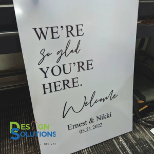 Personalized Wedding Sign on Sintraboard – Durable Lightweight PVC Display for Bridal Events