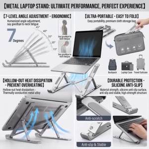 Adjustable Laptop Stand Tablet Bracket Metal Support For MacBook Air Pro Dell XPS HP ASUS Bracket Laptop Tablet Stand