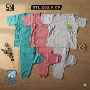 [ 3 stel ] Setelan Moms Gift Terbaru ( 1-4 Tahun ) Setelan Baju Main Anak Lengan Pendek Celana Panjang polos