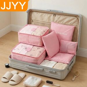 Portable 6 Piece Travel Storage Bags Set Clothes Organizer Luggage Pouch Suitcase Closet Drawer Organizer