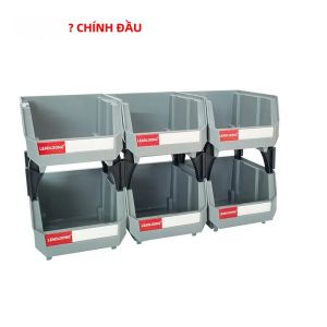 Hộp Đựng Dụng Cụ Nhựa Xếp Chồng Được LEADLOONG 13.5x10.5x7.6cm Màu Xám Bộ 6/24 Chiếc Dùng Cho Nhà Kho Và Dụng Cụ Làm Vườn