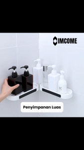 IMCOME Rak Sabun Kamar Mandi Sudut Gantung Tempel Dinding Serbaguna Tempat Penyimpanan Perlengkapan Dan Peralatan Kamar Mandi Plastik Aesthetic Organizer