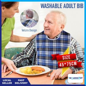 🏅Waterproof Adult Bibs Machine Washable & Reusable Dining Bib