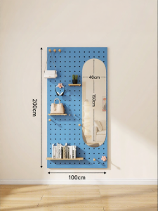 BEIQIVI | Customized Wooden Wall-mounted Mirror with Storage Pegboard