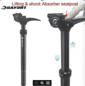 SAFORT Bike Dropper Seat Post Dual Shock Absorber 450mm 120 Travel 27.2 28.6 30.4 31.6 33.9 30.9mm Road Folding MTB Lifting Tube
