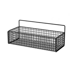 Black Wall-mounted Bathroom Shelf Shower Shampoo Rack Toilet Accessories Kitchen Free Punch Condiment Storage Basket