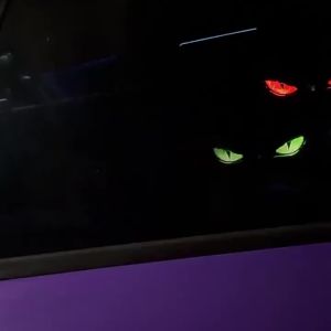KEVANLY | Solar Powered Car Neon Light Cool DEMON EYE Led Ambient Light Wireless Suction Cup USB Rechargeable Warning Atmosphere Lamp