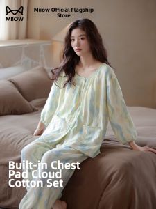MiiOW | Bra Padded Open Front Seven-Eighths Sleeve Sleepwear