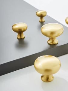 Solid Brass Drawers Knob Mushroom Cloud Modern Single Hole Gold  Furniture Cabinet Handle Kitchen Dresser Shoe  Knob