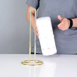 Roll Paper Towel Holder Countertop Steel Roll Paper Towel Stand Napkins Paper Storage Shelf