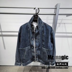 Peacebird Mens Loose Fit Zipper Collar Denim Jacket Light Blue Casual Style Long Sleeve Youth Fashion Outerwear for Autumn