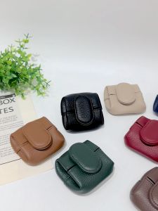 HANKE New Fashion Mini Coin Purses for Women Genuine Cow Leather Small Wallet Cute Storage Bag Earphone Purse