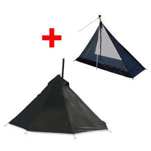 Top Lander | Lều Hình Chóp Hai Lớp Siêu Nhẹ Dành Cho Cắm Trại Với Cửa Sổ Ống Khói Lều Ngoài Trời 1 Người Lều Nóng Kiểu Bushcraft Khung Hợp Kim Nhôm