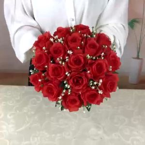 Artificial plastic rose bouquet flower 18 pcs big design for decoration debut valentine wedding