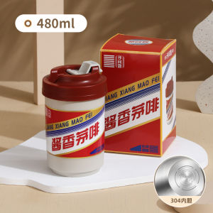 Double Layered 304 Stainless Steel Mug Coffee Mug Milk Mug Couples Water Cup with Lid Portable Insulated Thermos Mug