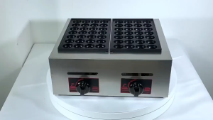 【VOLTO】56 Holes Nonstick Fish Ball Stove – Gas Type Double Pan Takoyaki Roaster Machine Takoyaki Manufacturer Machine