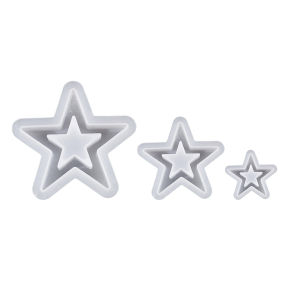Silicone Hollow Star Molds Reusable Christmas Stars Mould Five-Pointed Star Candle Mould for DIY Christmas Crafts