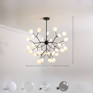 FengShui Bug Nordic Modern Simple Bedroom Restaurant Creative Art Living Room Ceiling Lamp Iron PVC Spray Painted Matte Finish