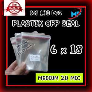 [ 100 PCS ] Plastik Kemasan Opp uk 6 x 18 cm ~ MEDIUM 20 MICRON.