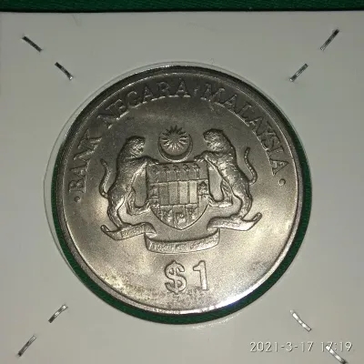 DUIT SYILING LAMA $1 RINGGIT RMK5 RANCANGAN MALAYSIA KE 5. ASLI ORIGINAL TAHUN 1986-1990