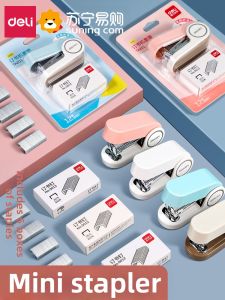 deli | Portable Mini Stapler Office Supplies Small Size Student Stationery Stapler Multi-Function Home Use Children Cute Stapler 2101