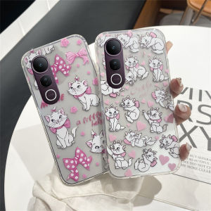 New Phone Case VIVO V50 Lite Y04 Y29s Y16 Y35 Y22 Y22s Y02s Y77 5G 4G Hot Pink Cute Fashion Mary Cat Crayon Shin-chan Casing Transparent Ultra-thin Back Cover 2025