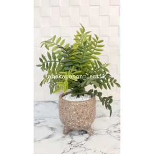 Tanaman Hias Artificial Pohon Daun Kari Salam Koja Latex Pot Terracota Telur Kaki Tiga Motif Terraso Hiasan Dekorasi Rumah Cafe Studio Pajangan Aesthetic