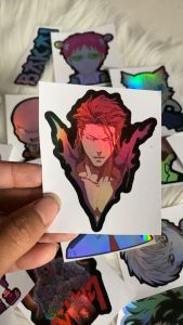 Stiker Hologram Aizen bleach ukuran 8 cm