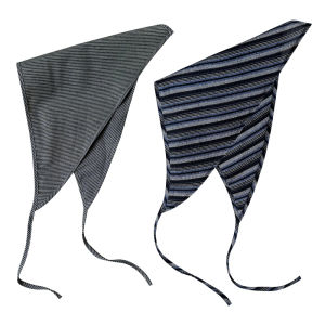 Retro Blue Denim Triangle Scarf Fashionable Linen Stripe Decorative Headscarf Versatile Bandana All-Match Wrap Headscarf