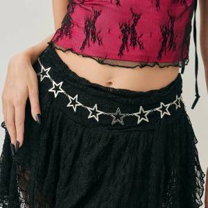 Ingemark | Ingemark Vintage Simple Hollow Out Pentagram Star Belly Waist Chains Women Punk Hip Hop Adjustable Body Accessories New Jewelry